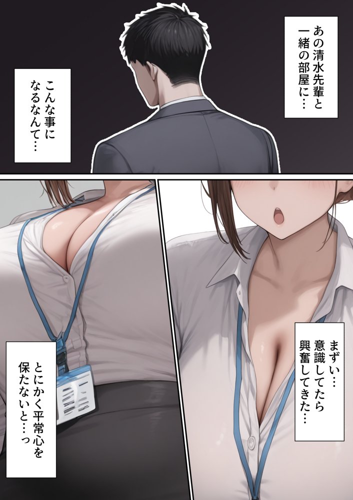 会社の先輩と秘密の関係になる話 エロ同人誌画像 012